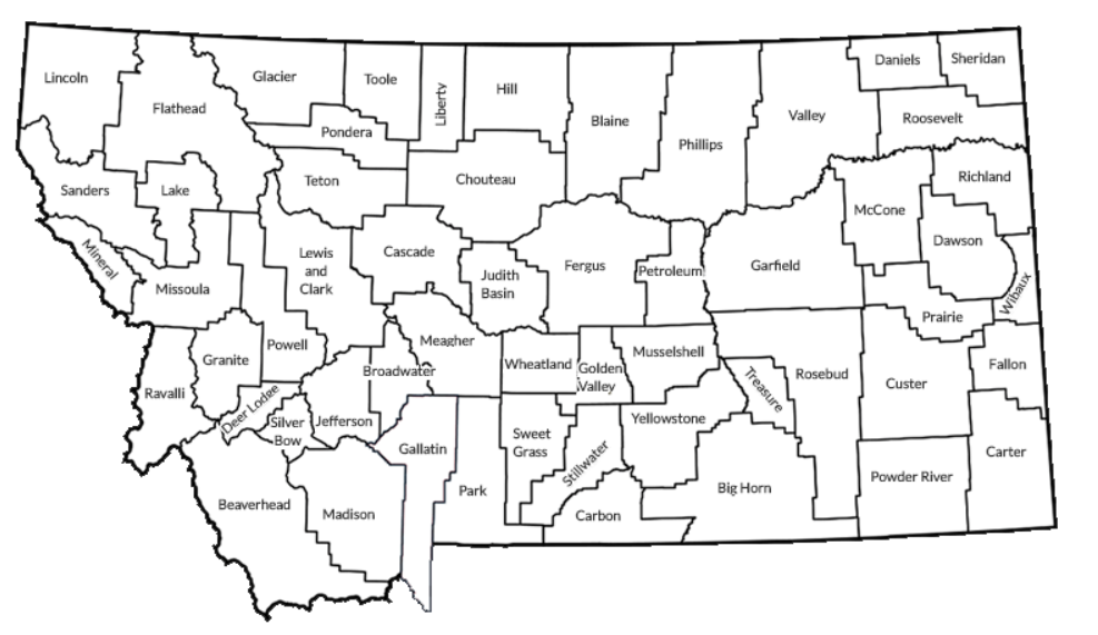 Montana Counties Map